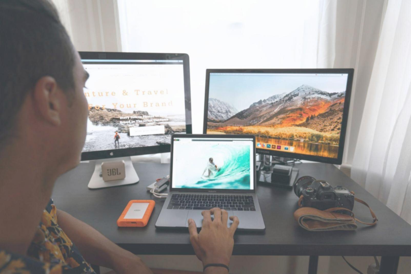 Financial analysis workspace with documents and research materials